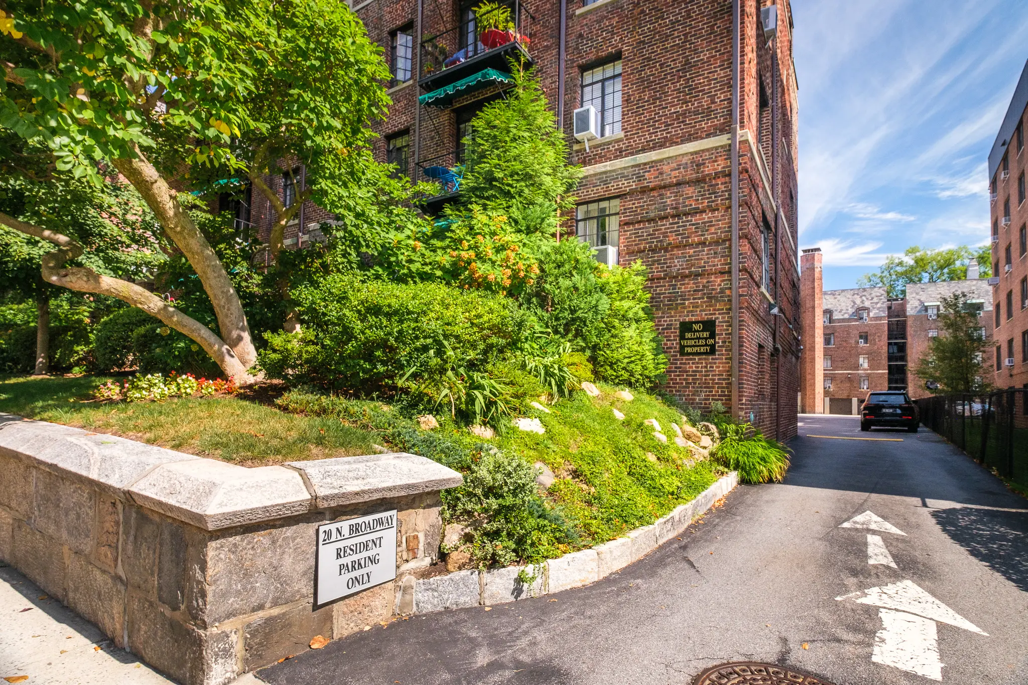 The Broadlawn entrance to the resident garages.